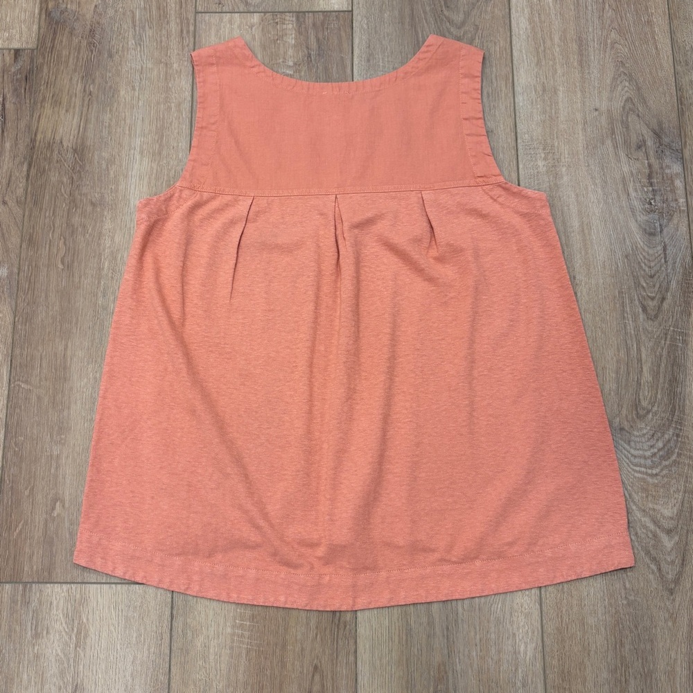 ๐POETRY๐ KNIT & WOVEN TANK TOP HEMP ORGANIC COTTON BLEND ORANGE SZ 4 - Picture 7 of 9